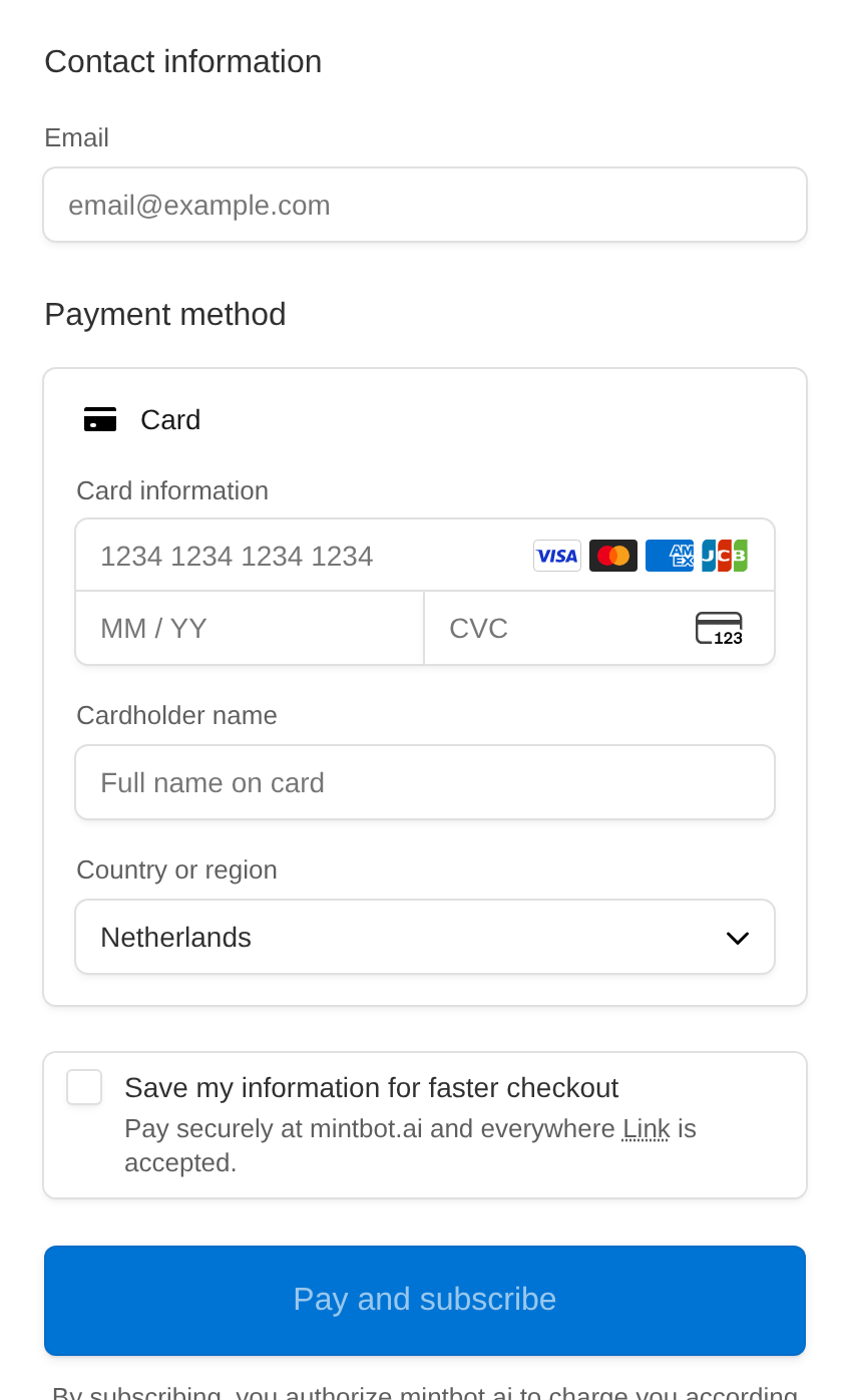 Stripe's secure card-entry form